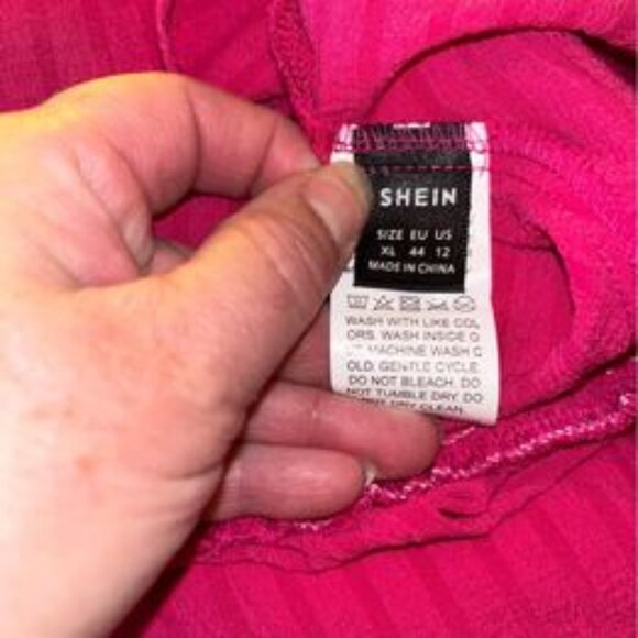 Pink Tie Shoulder Frill Trim Top, size 12 - Picture 6 of 7